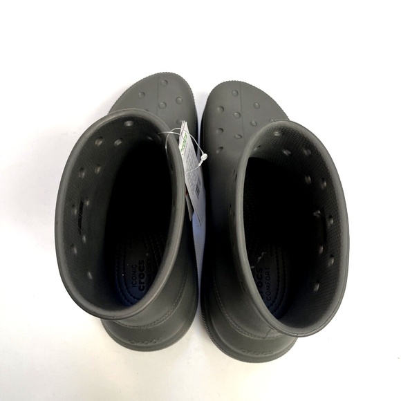 NWOB CROCS Crush Rain Ankle Boot Waterproof Platform Size W10 / M8 Olive - Picture 7 of 10